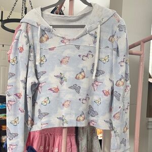 LoveShackFancy Multicolor Butterfly Sweater